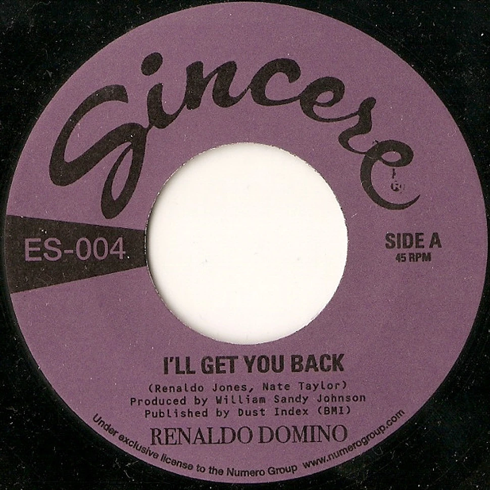 Renaldo Domino - I'll Get You Back