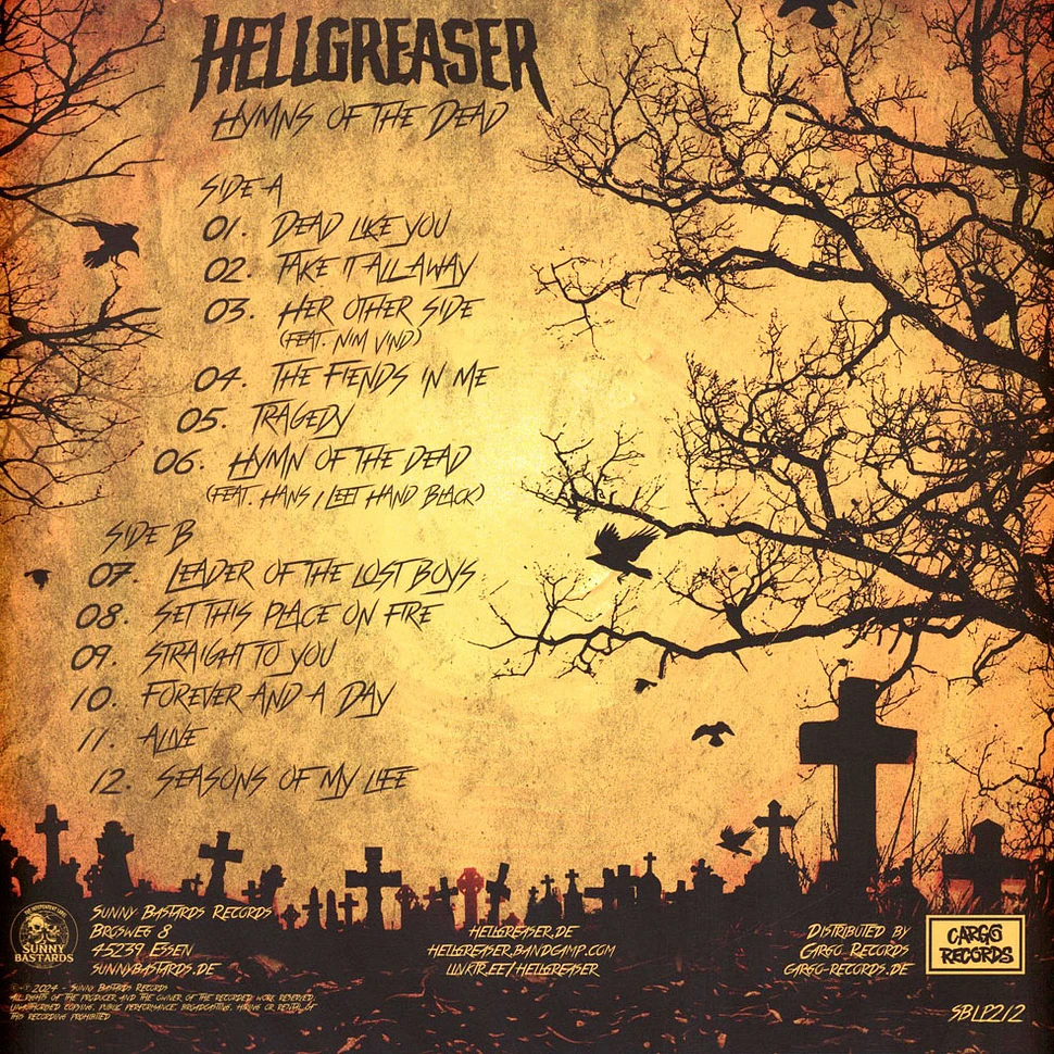 Hellgreaser - Hymns Of The Dead Blue-White Inside Vinyl Edition