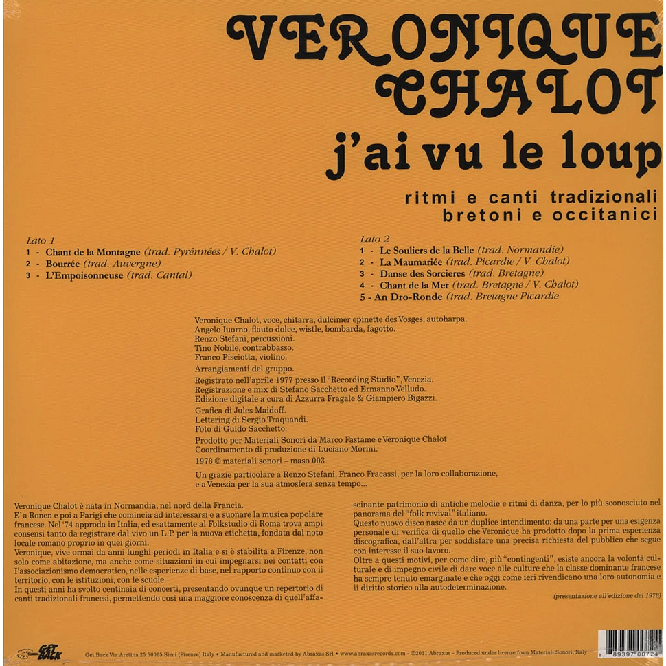 Veronique Chalot - J'ai Vu Le Loup