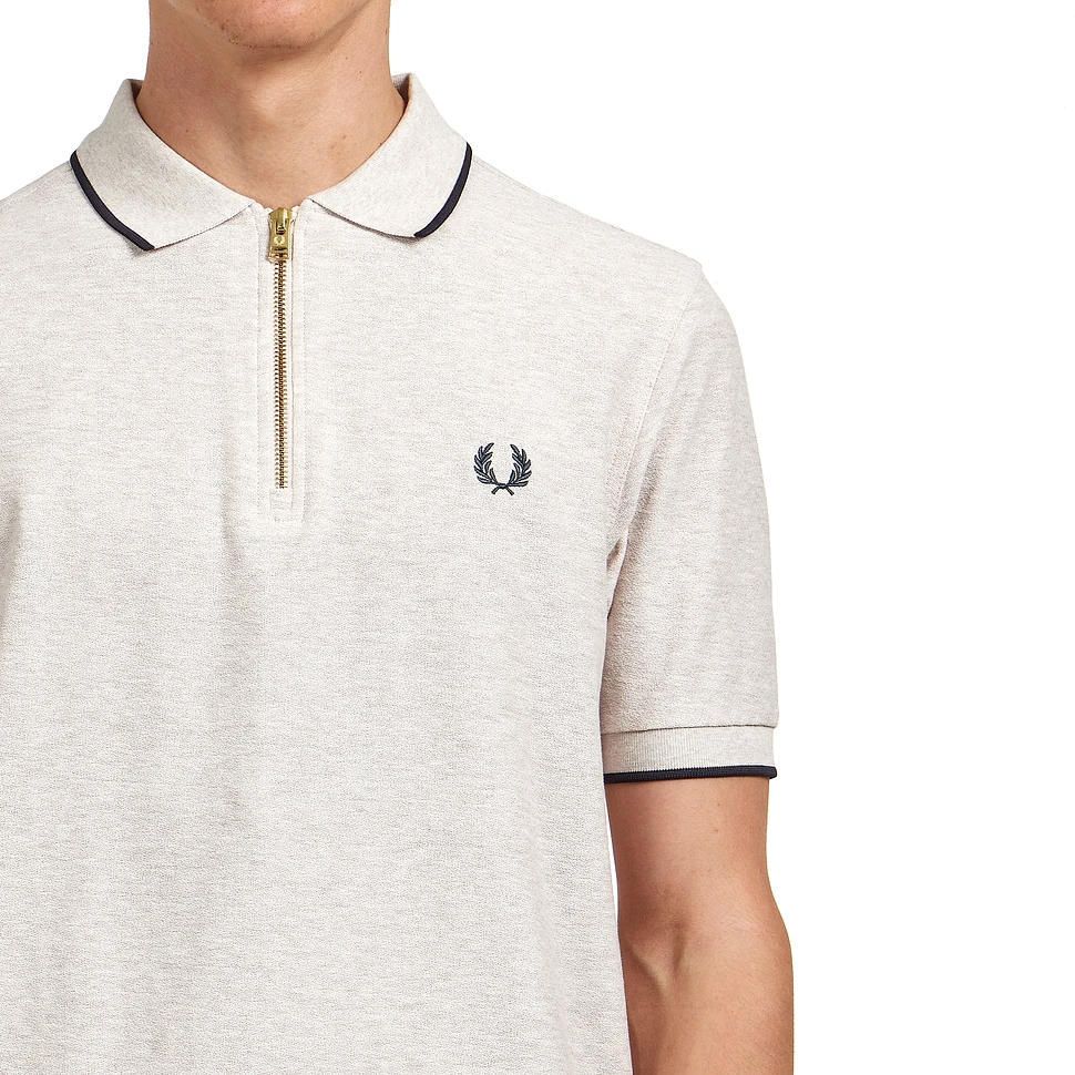 Fred Perry - Crepe Pique Zip Neck Polo Shrt