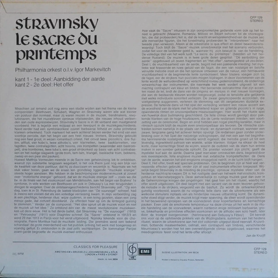 Igor Stravinsky, Philharmonia Orchestra / Igor Markevitch - Le Sacre Du Printemps