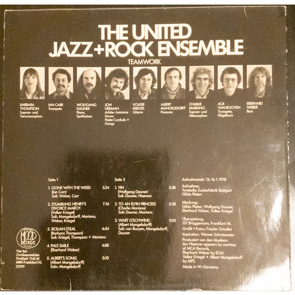 The United Jazz+Rock Ensemble - Teamwork