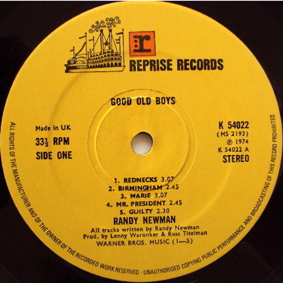 Randy Newman - Good Old Boys