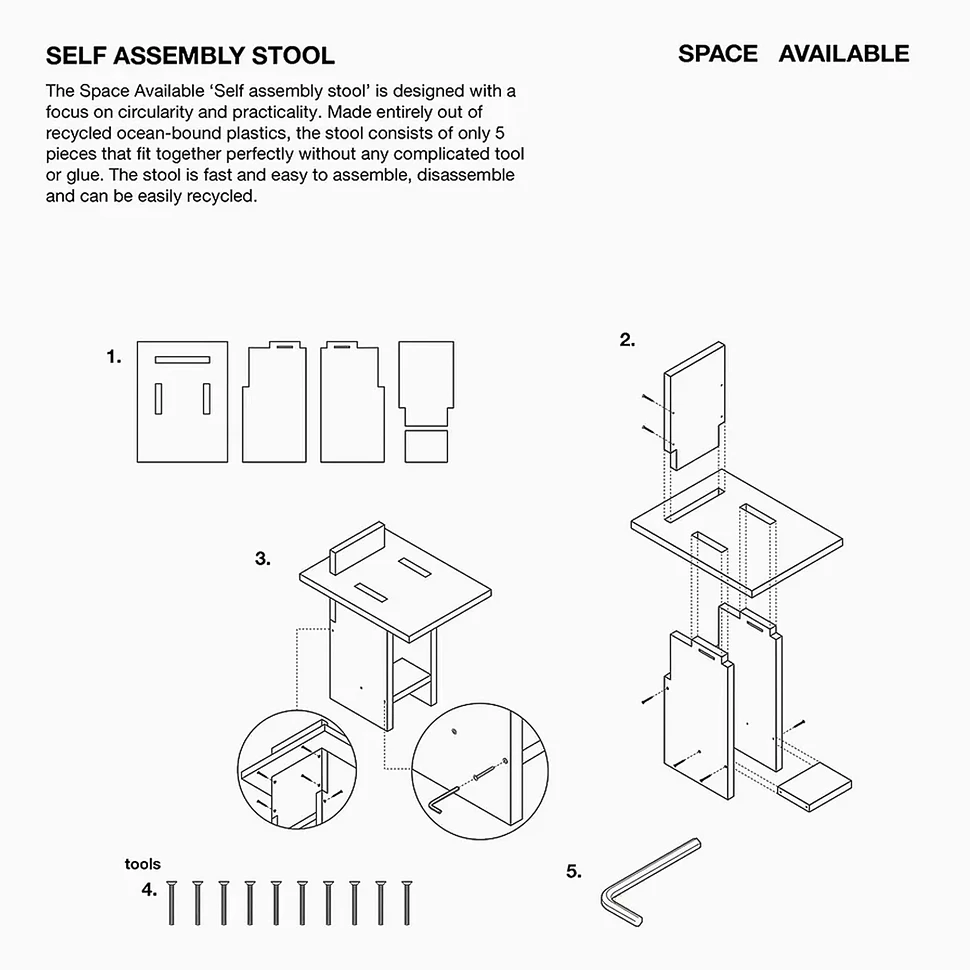 Space Available - Self Assemble Stool