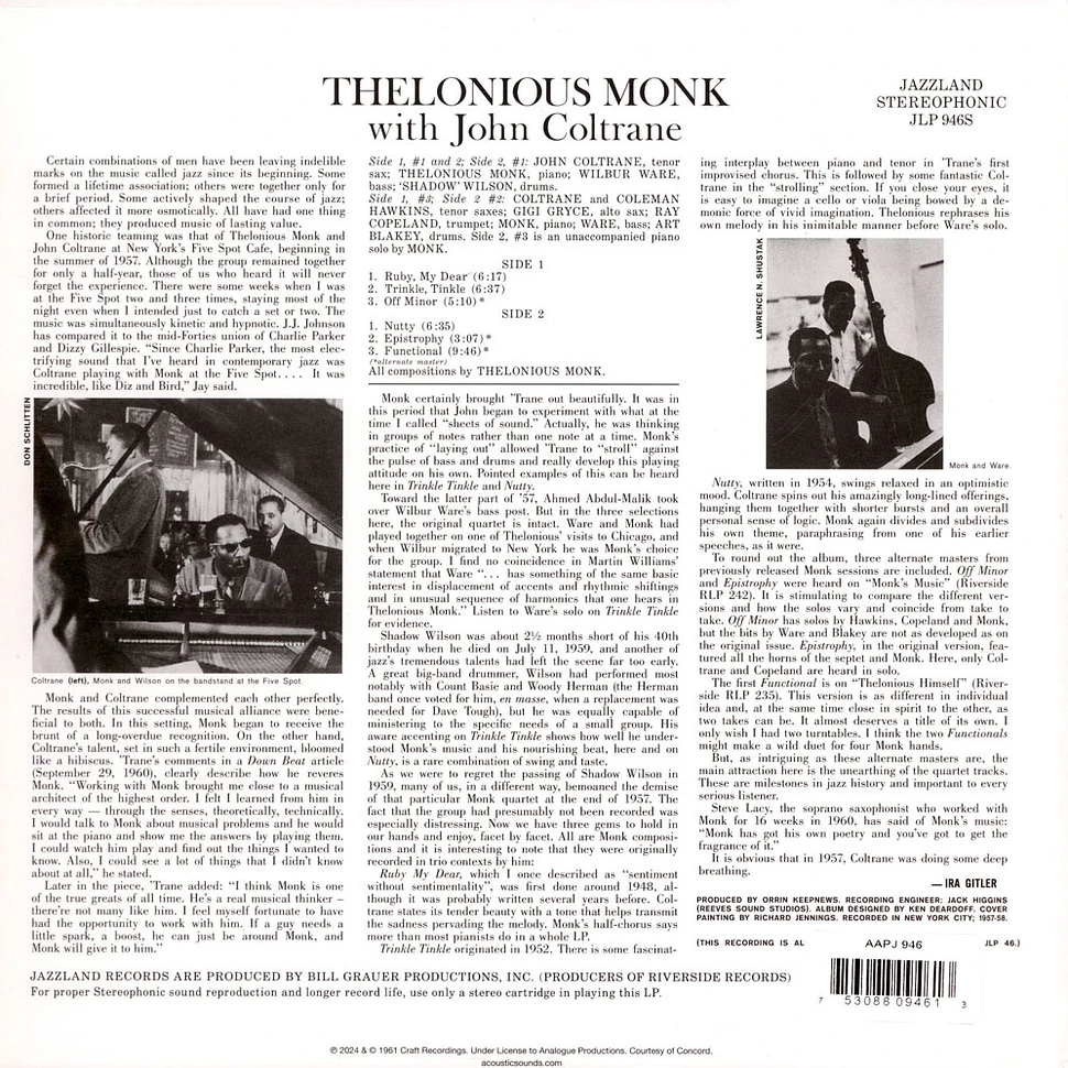 Thelonious Monk - Thelonious Monk With John Coltrane