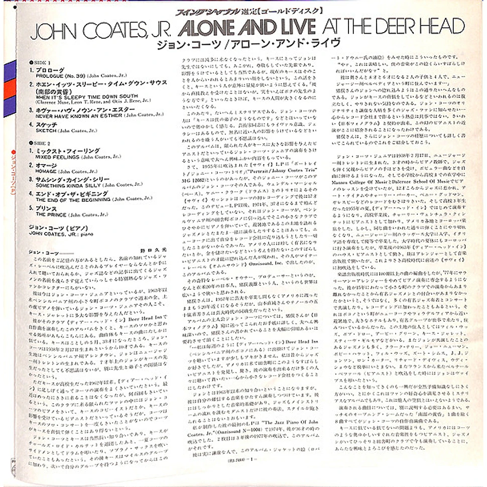 John Coates, Jr - Alone And Live At The Deer Head