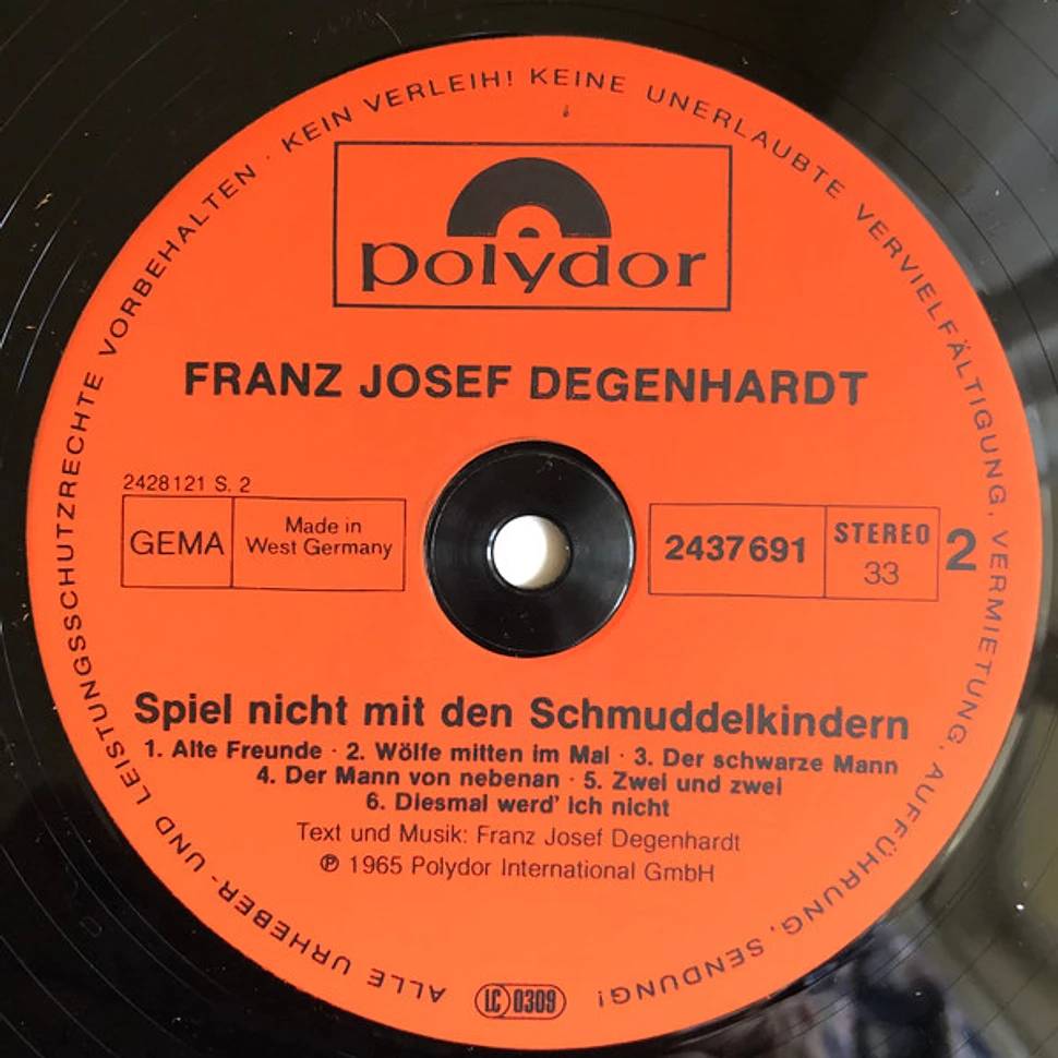 Franz Josef Degenhardt - Spiel Nicht Mit Den Schmuddelkindern