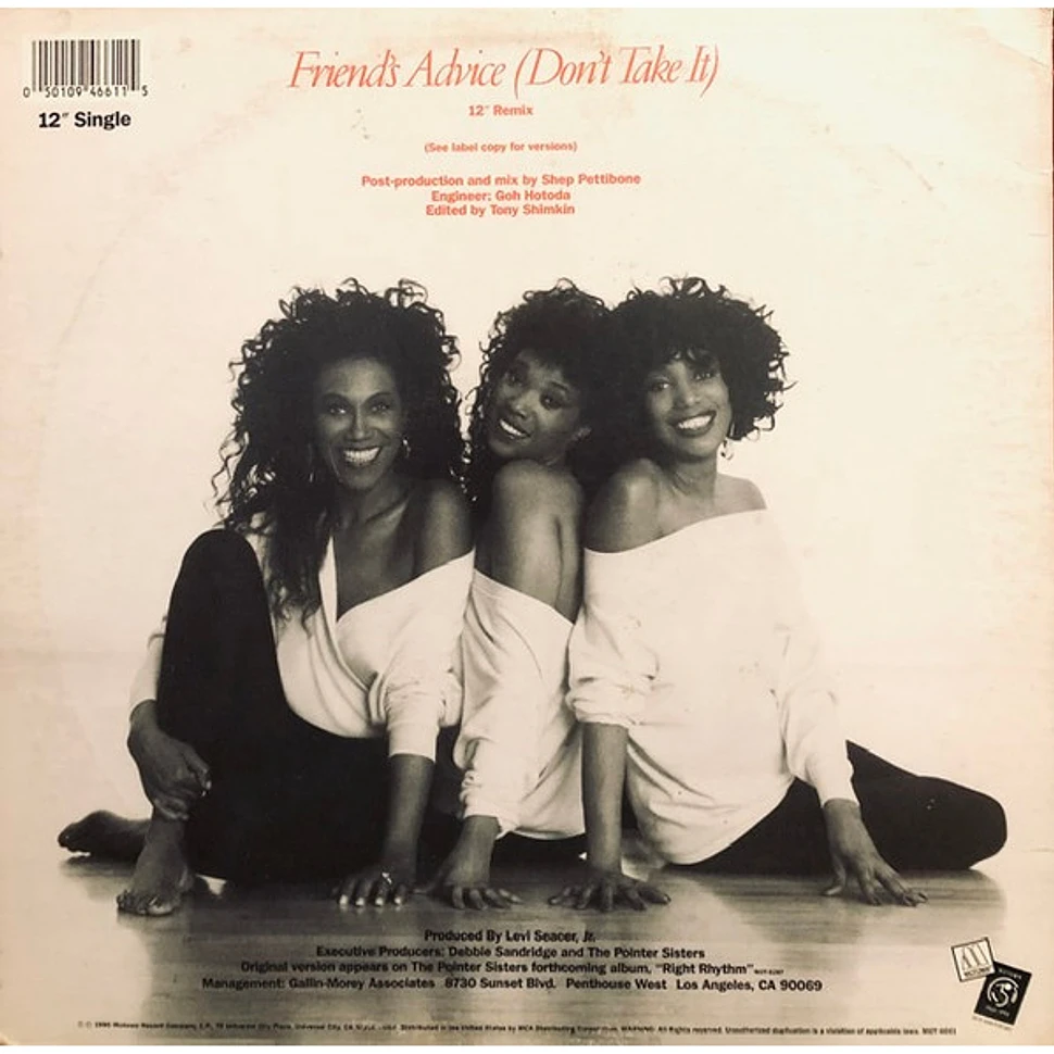 Pointer Sisters - Friends' Advice (Don't Take It)