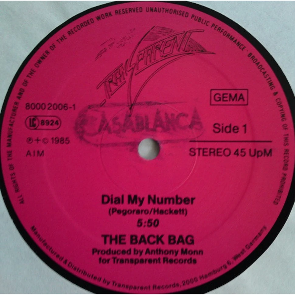 The Back Bag - Dial My Number