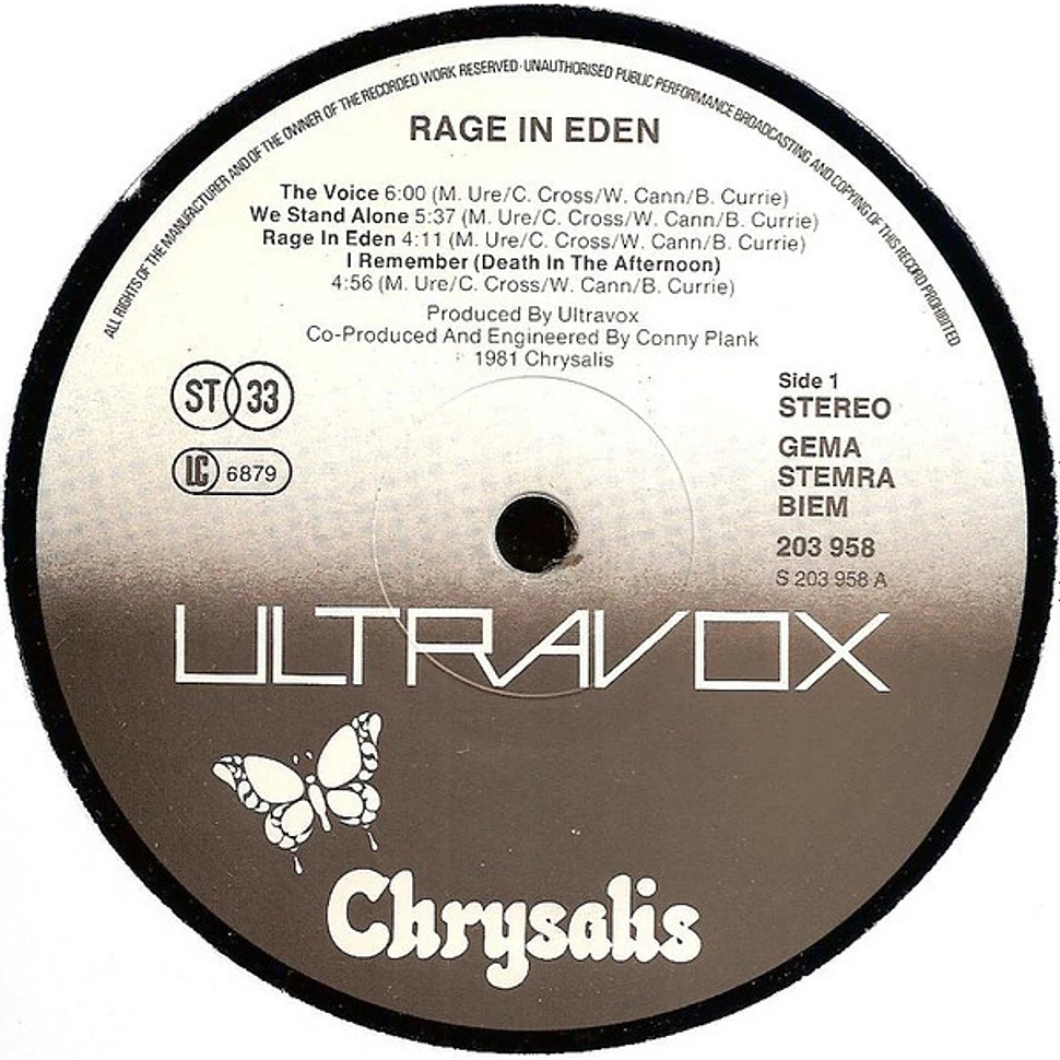 Ultravox - Rage In Eden