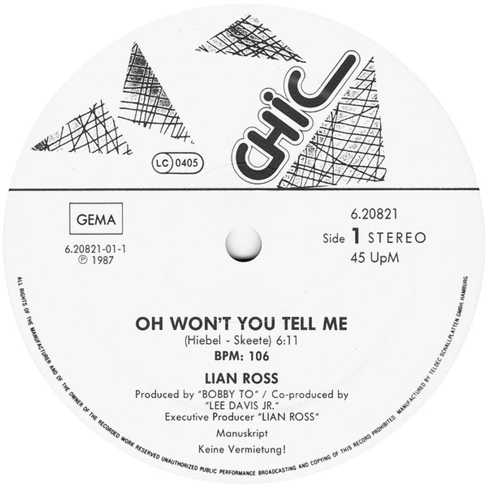 Lian Ross - Oh Won't You Tell Me