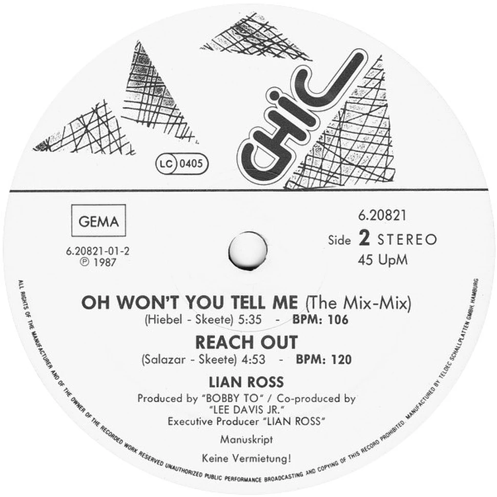 Lian Ross - Oh Won't You Tell Me