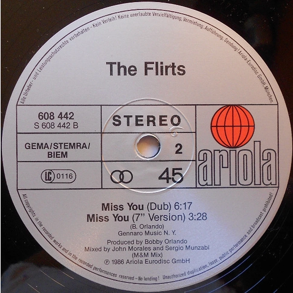 The Flirts - Miss You
