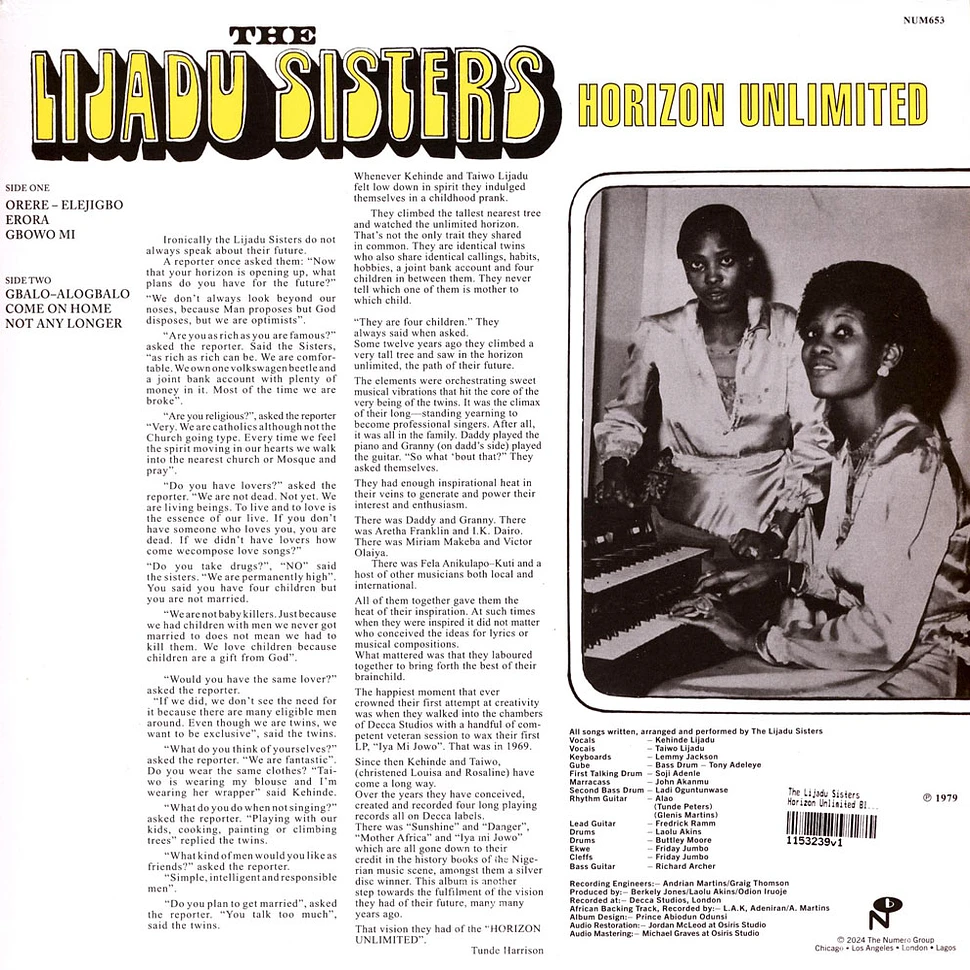 The Lijadu Sisters - Horizon Unlimited Black Vinyl Edition