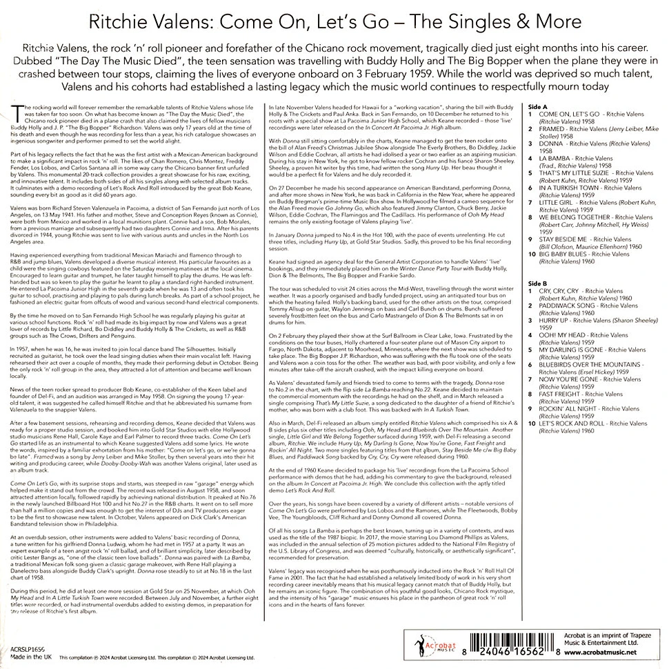 Ritchie Valens - Come On, Let's Go!: The Singles & More