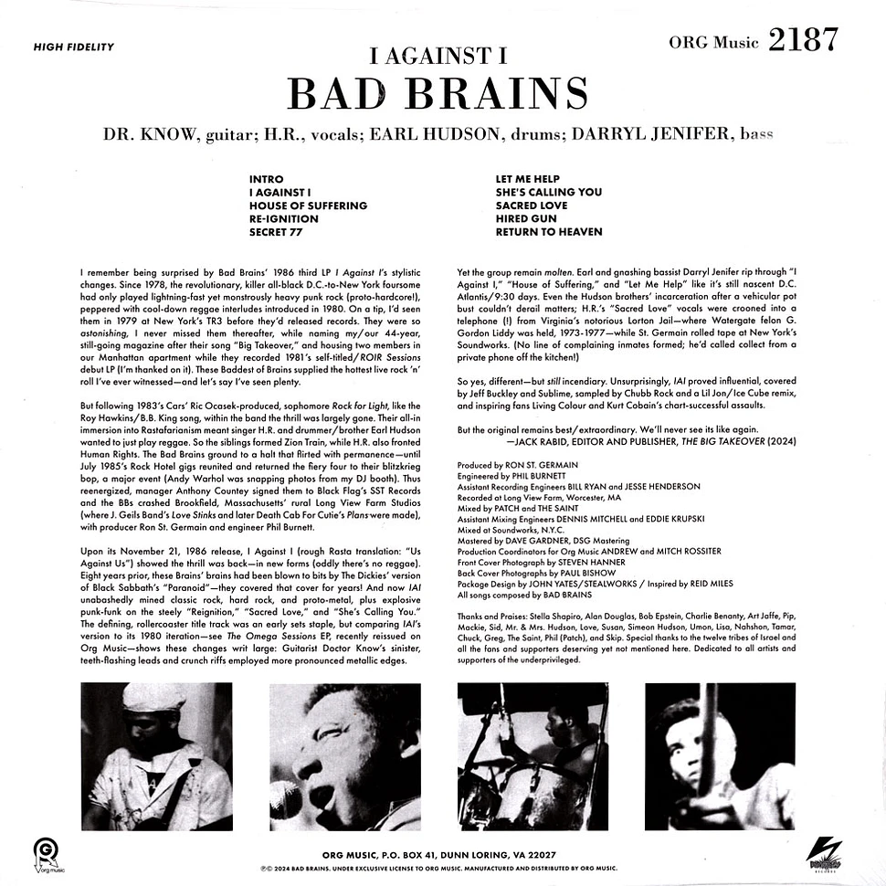 Bad Brains - I Against I Punk Note Edition