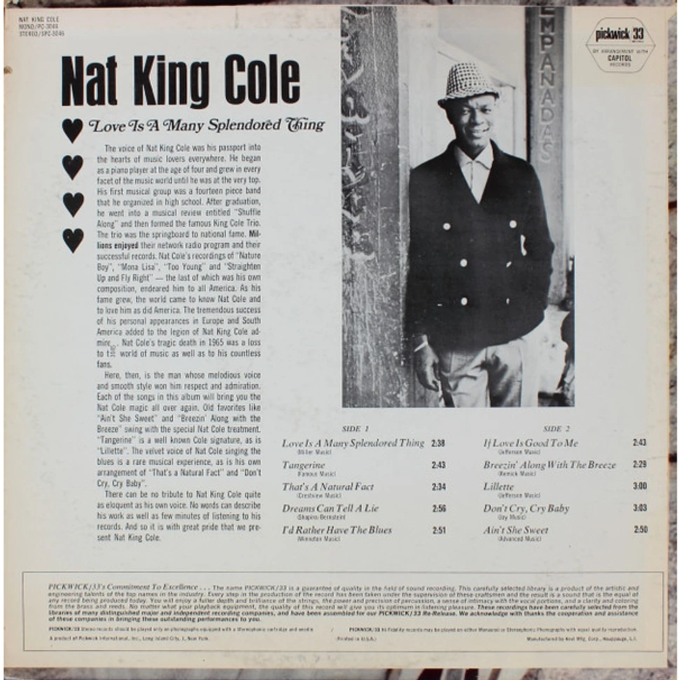 Nat King Cole - Love Is A Many Splendored Thing