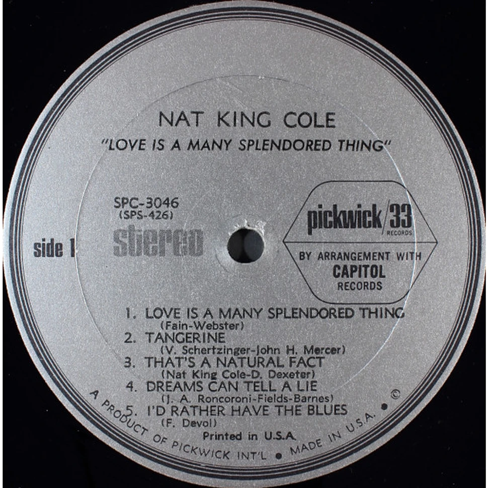 Nat King Cole - Love Is A Many Splendored Thing