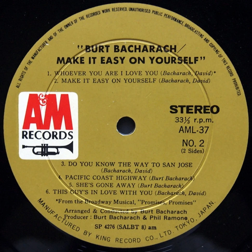 Burt Bacharach - Make It Easy On Yourself