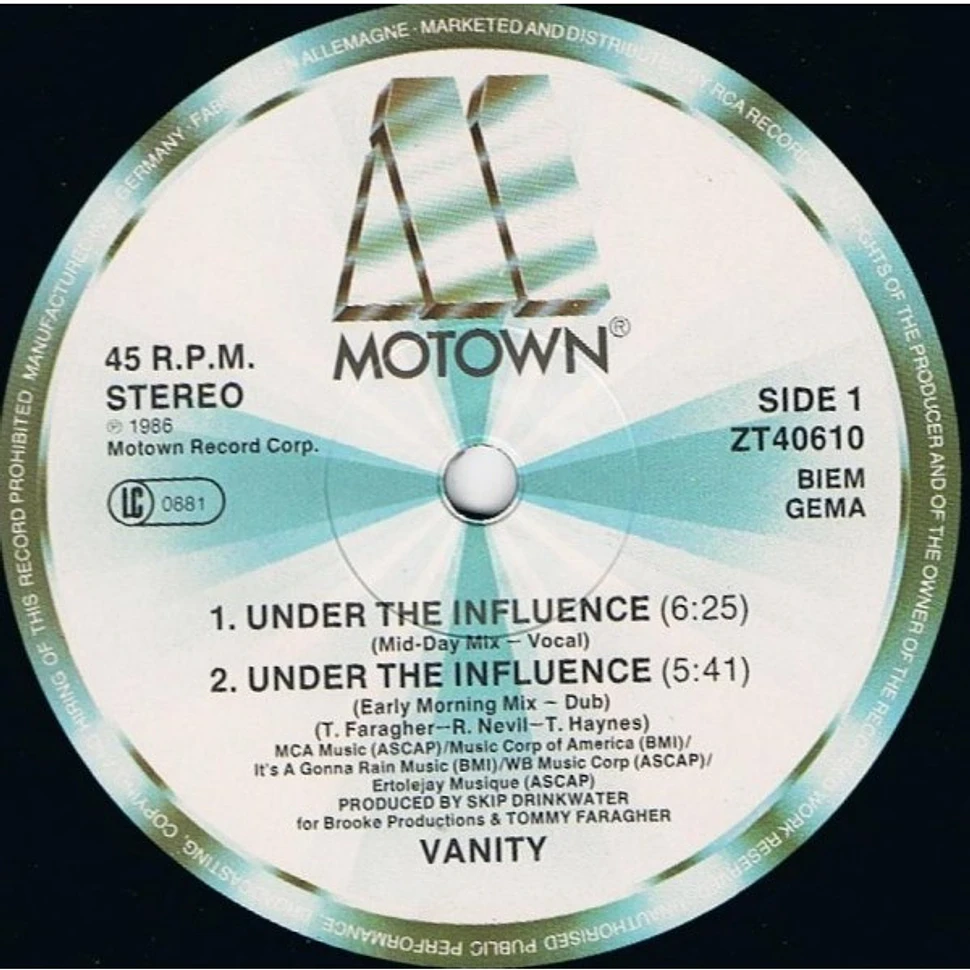 Vanity - Under The Influence