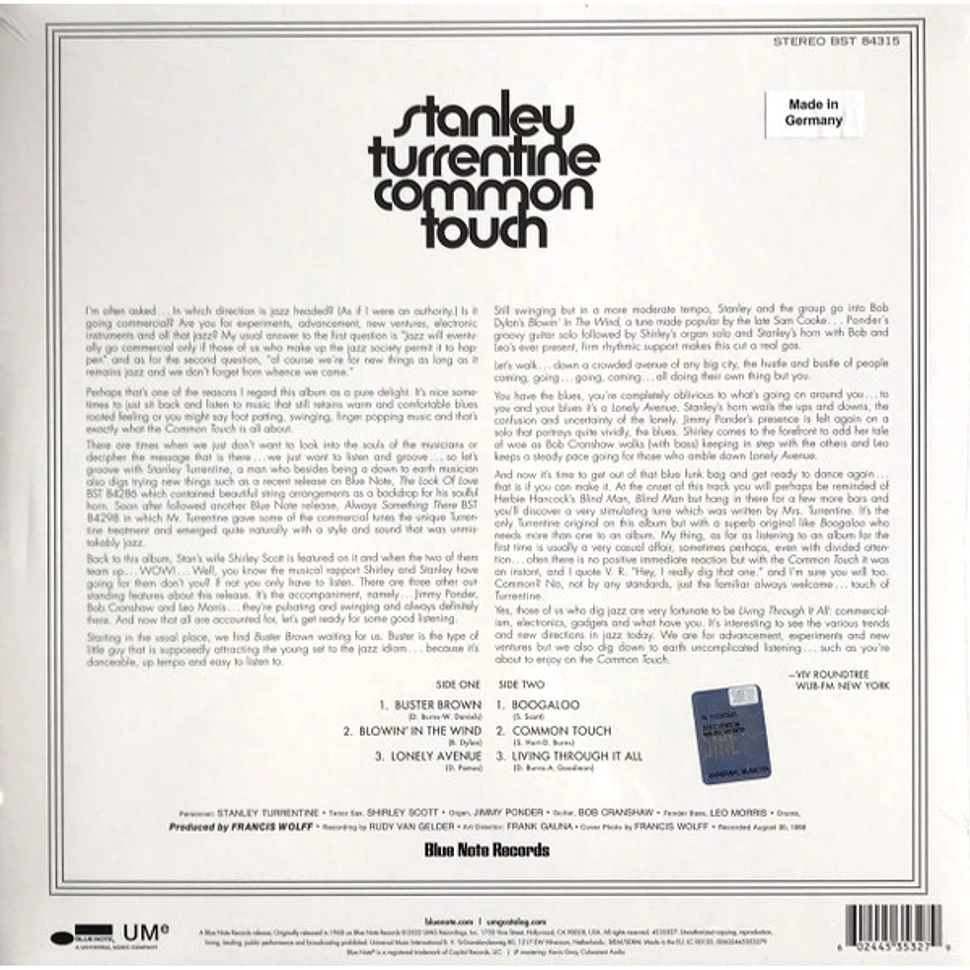 Stanley Turrentine Featuring Shirley Scott - Common Touch