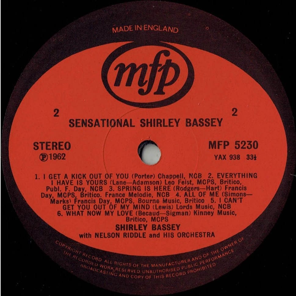 Shirley Bassey With Nelson Riddle And His Orchestra - What Now My Love