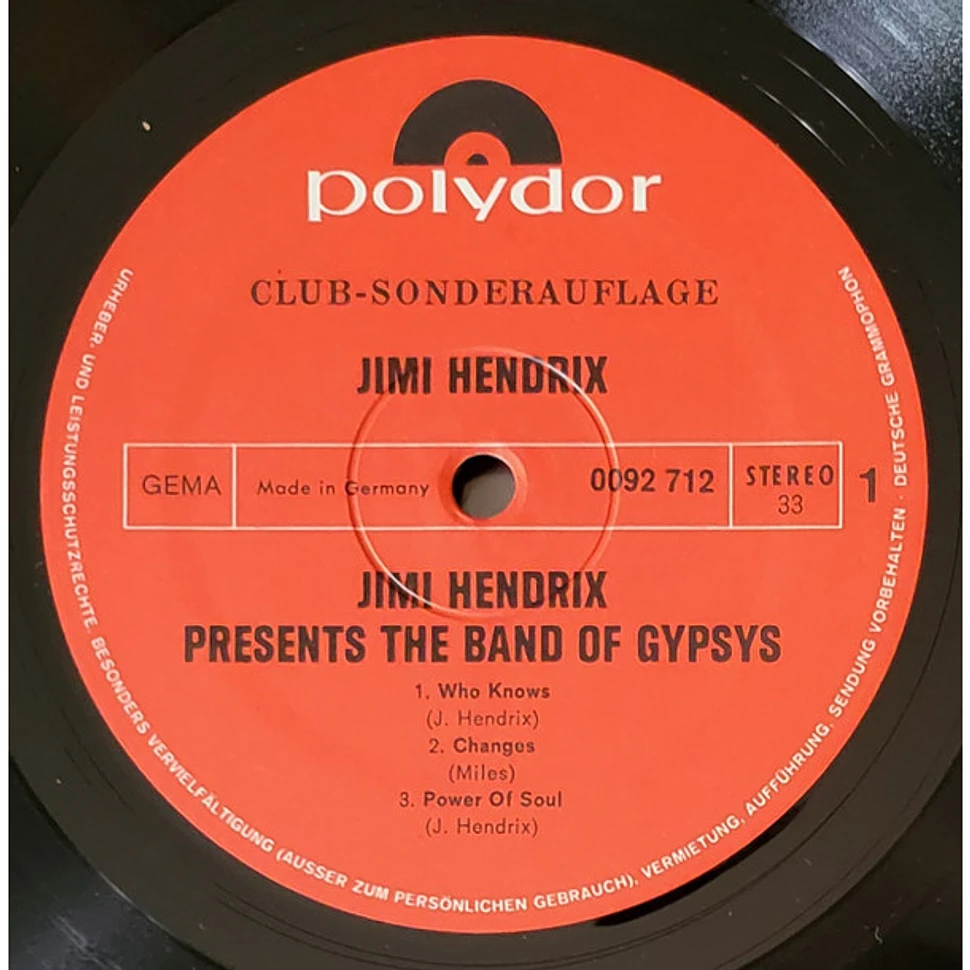 Jimi Hendrix - Presents The Band Of Gypsys