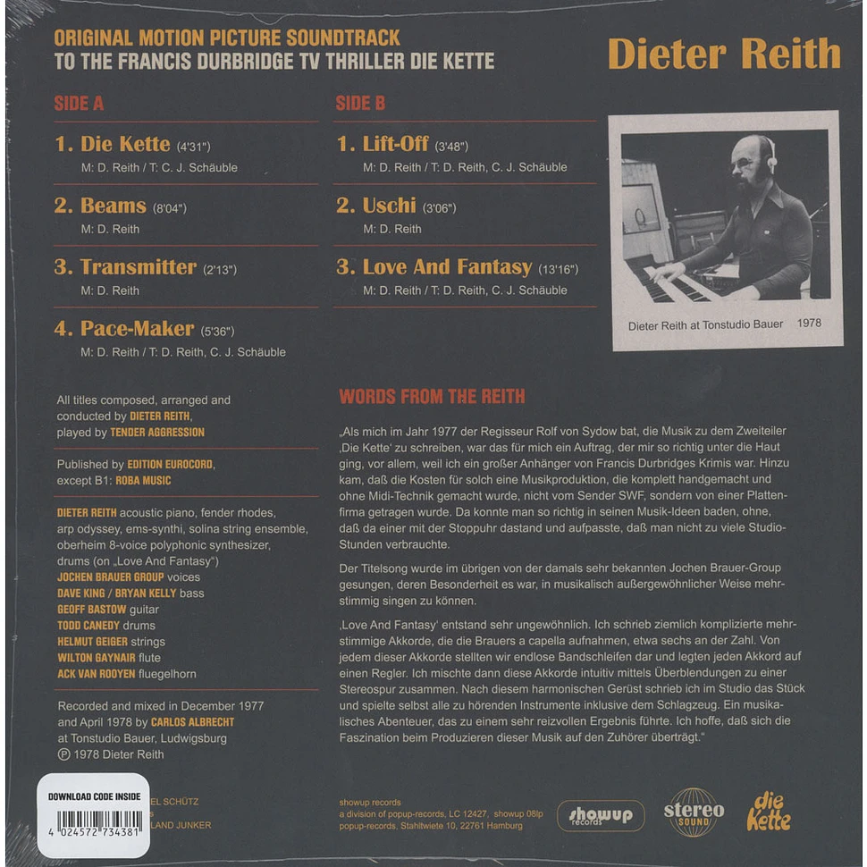 Dieter Reith - OST Die Kette - Die Straßenfeger Der 70er Black Vinyl Edition