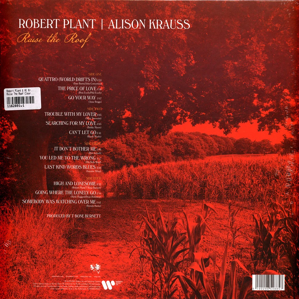 Robert Plant & Al Krauss - Raise The Roof Clear Red Vinyl Edition