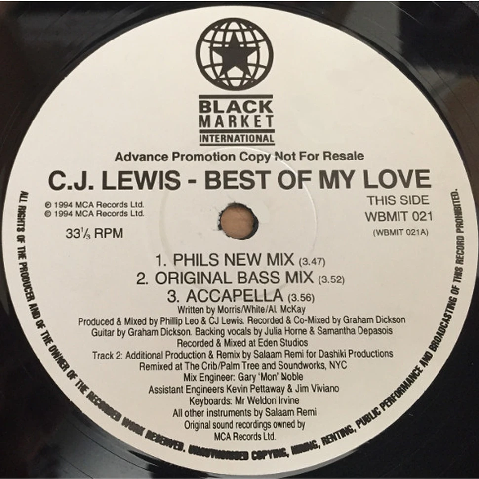 CJ Lewis - Best Of My Love