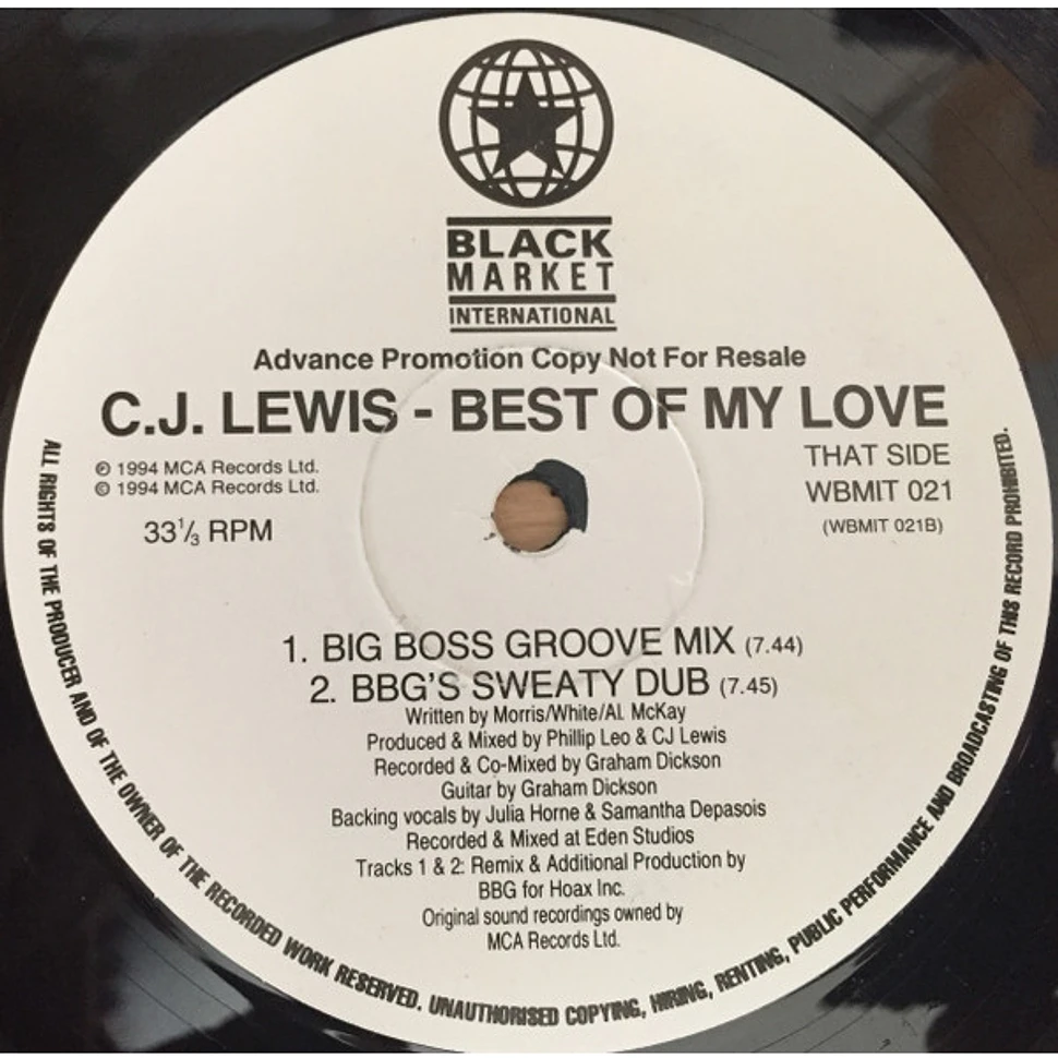 CJ Lewis - Best Of My Love