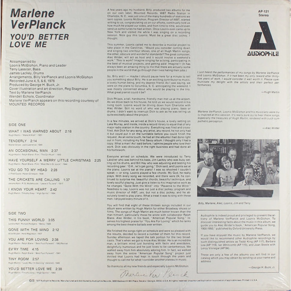 Marlene VerPlanck - You'd Better Love Me