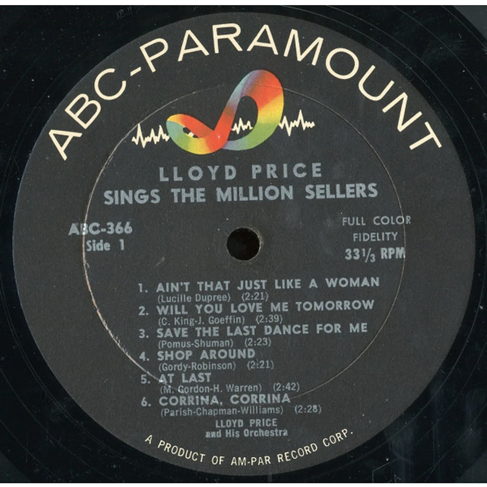 Lloyd Price And His Orchestra - Lloyd Price Sings The Million Sellers