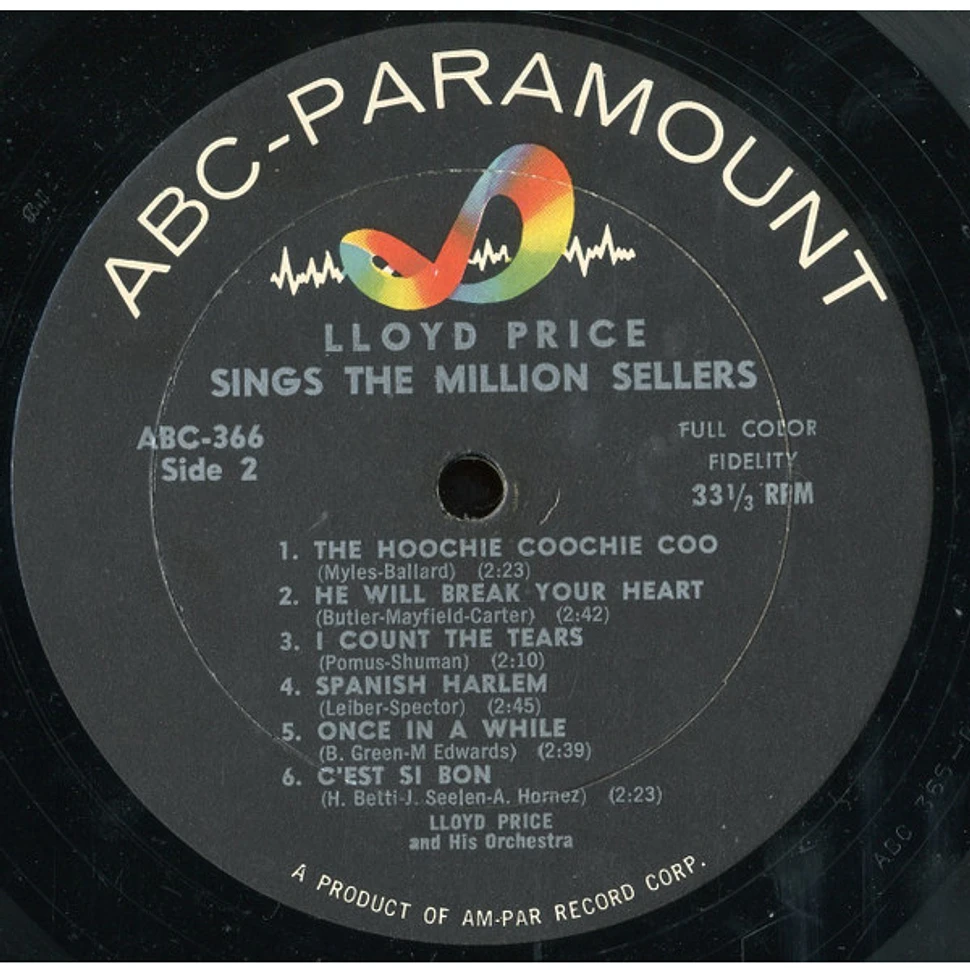 Lloyd Price And His Orchestra - Lloyd Price Sings The Million Sellers