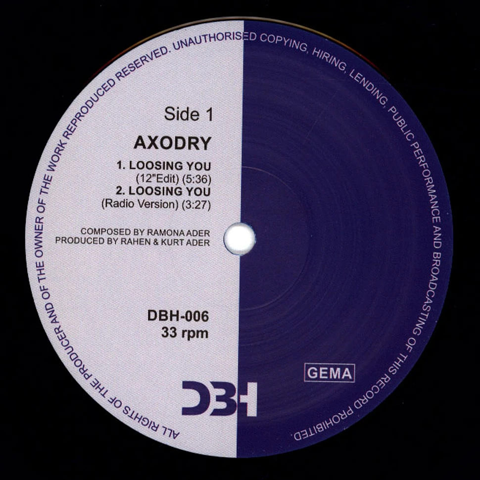 Axodry - Loosing You Blue Vinyl Edition