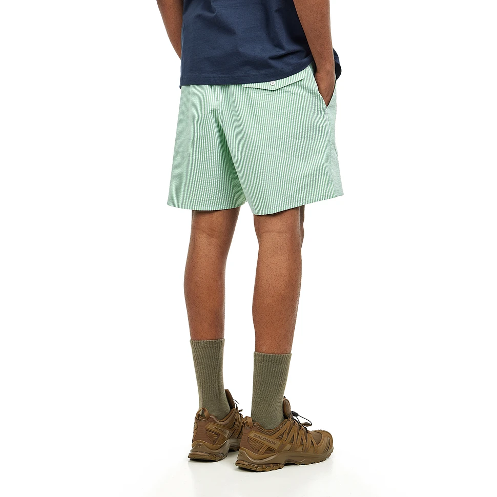 Lacoste - Striped Seersucker Swim Trunks
