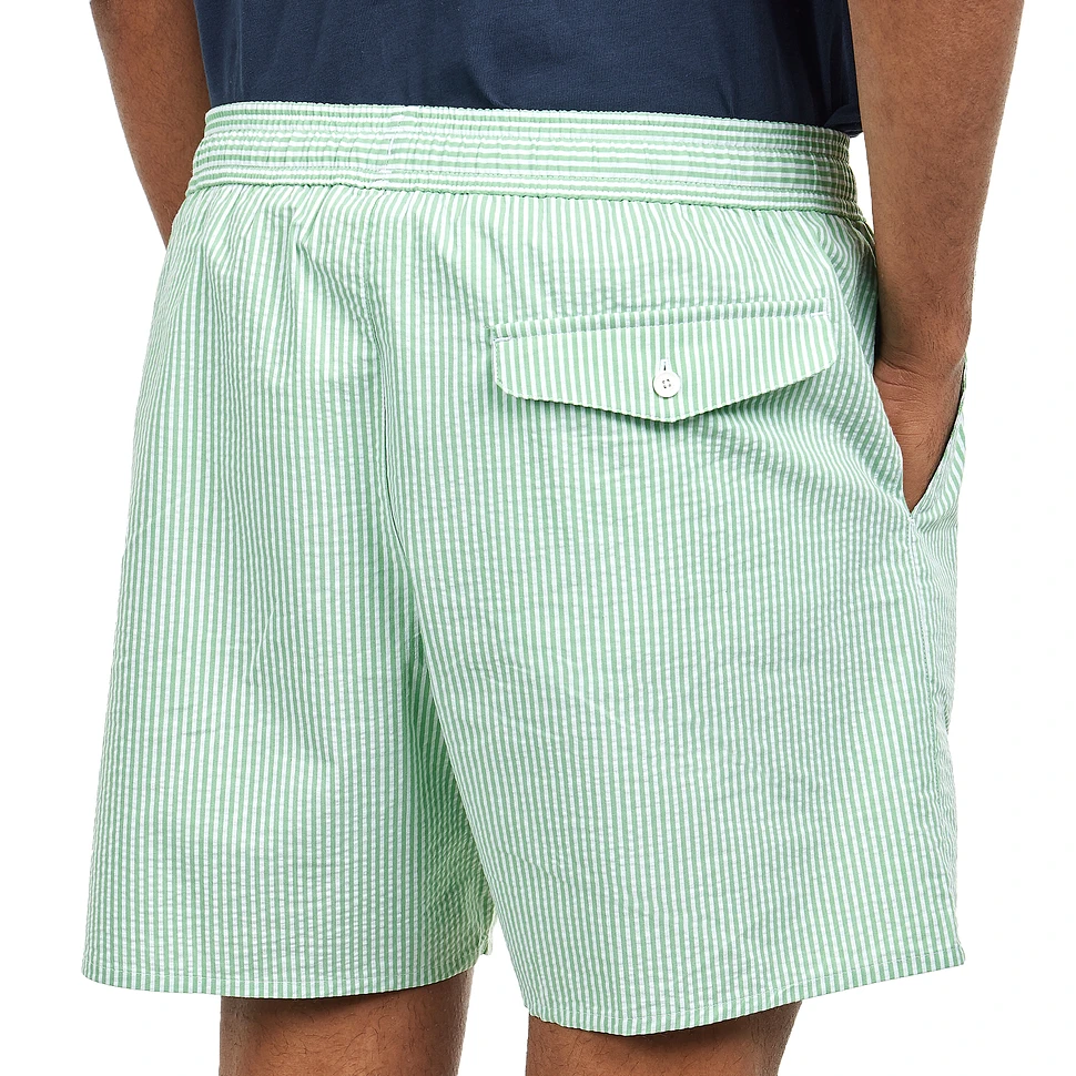Lacoste - Striped Seersucker Swim Trunks