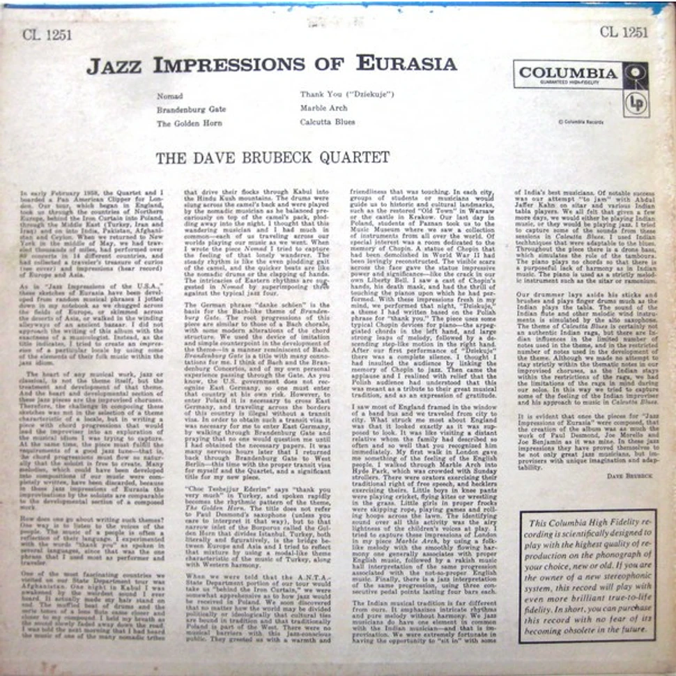 The Dave Brubeck Quartet - Jazz Impressions Of Eurasia