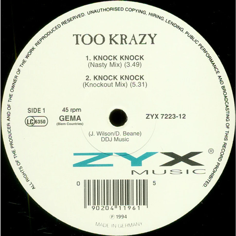 Too Krazy - Knock Knock