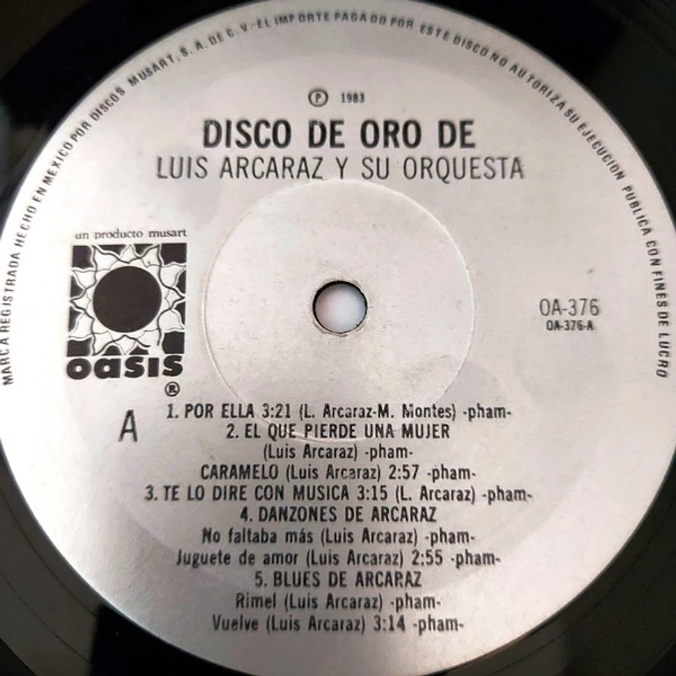 Luis Arcaraz Y Su Orquesta - Disco De Oro