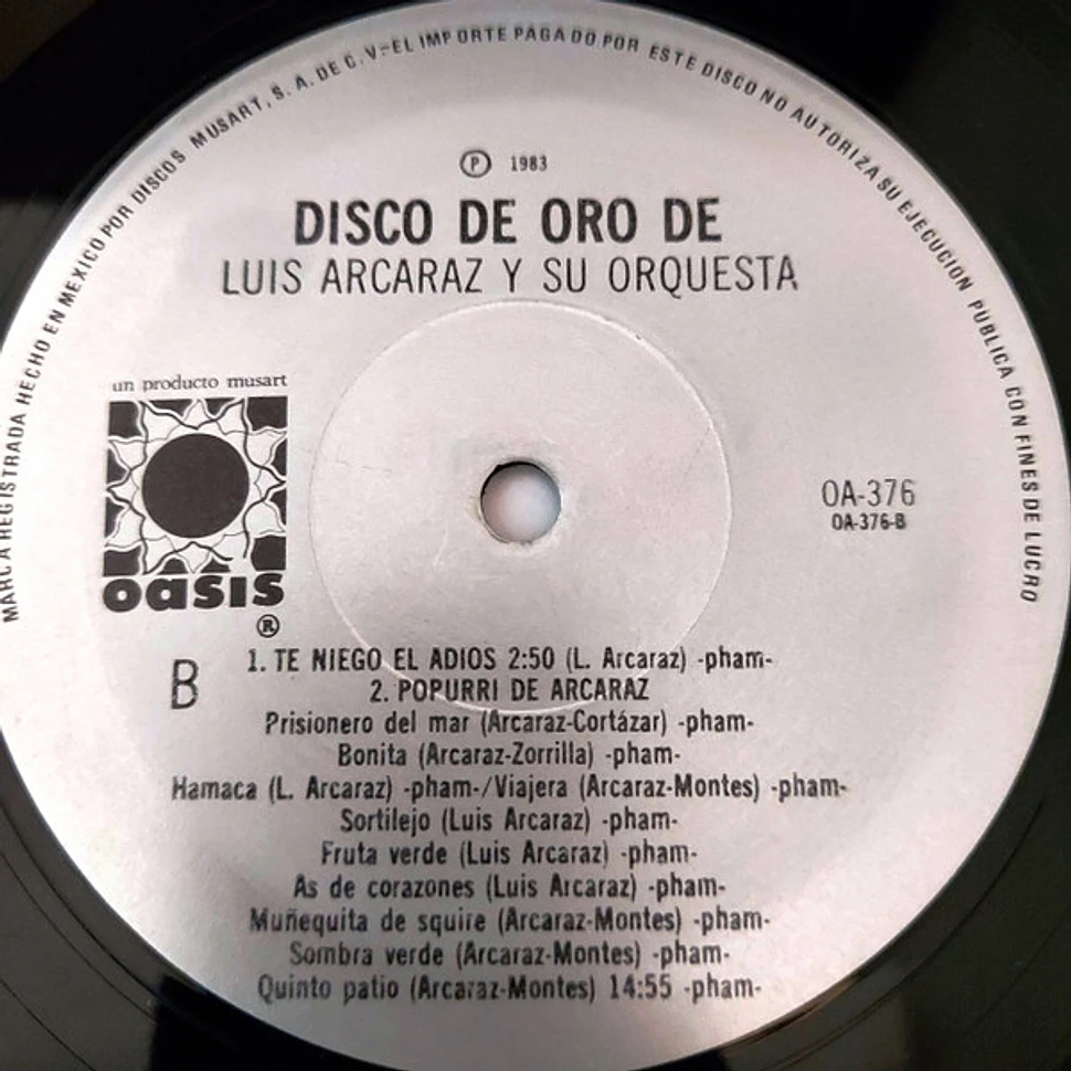 Luis Arcaraz Y Su Orquesta - Disco De Oro