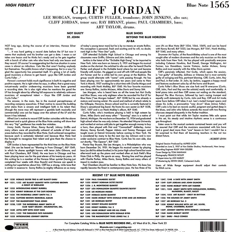 Clifford Jordan - Cliff Jordan Tone Poet Vinyl Edition