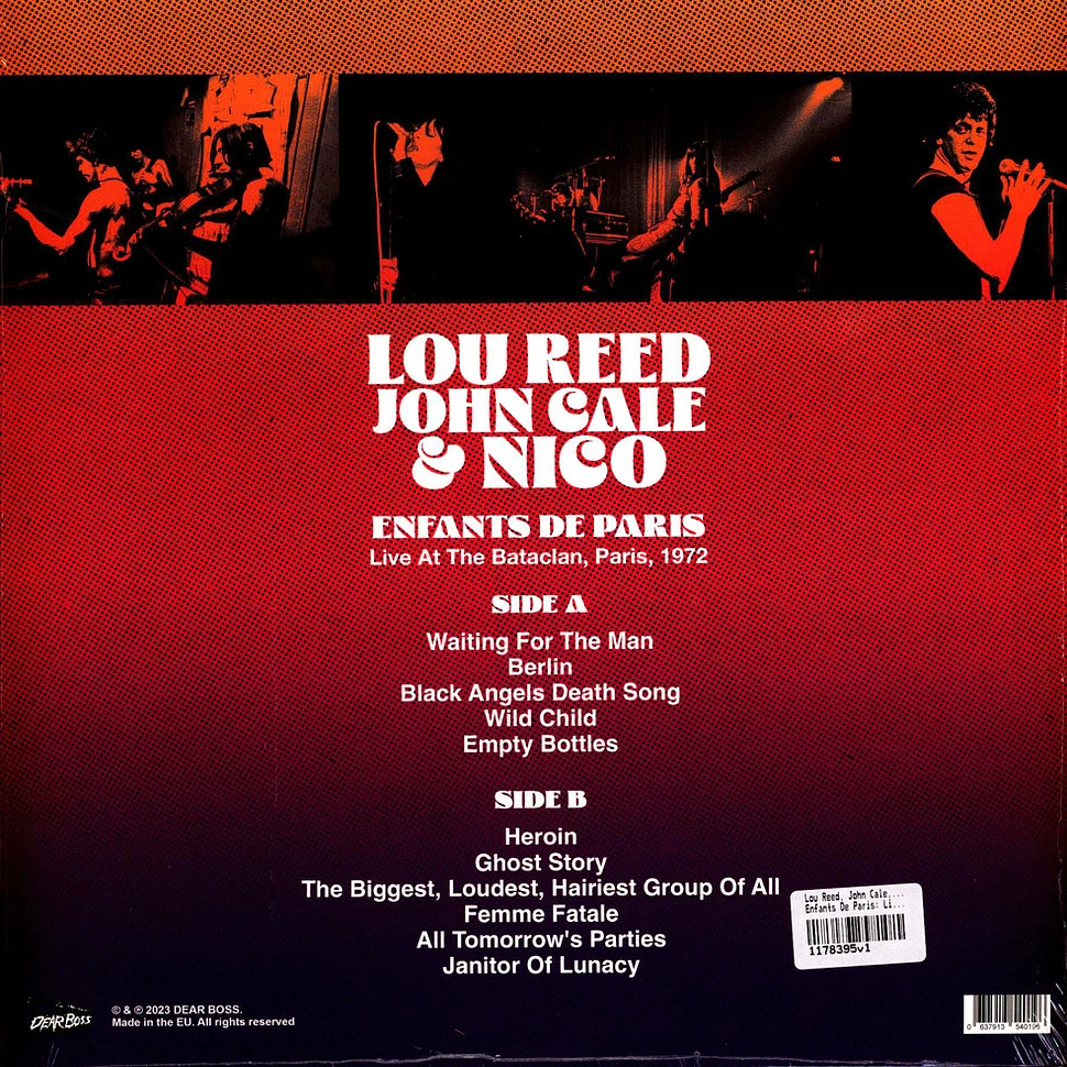 Lou Reed, John Cale, & Nico - Enfants De Paris: Live At Bataclan, Paris 1972 Black Vinyl Edition