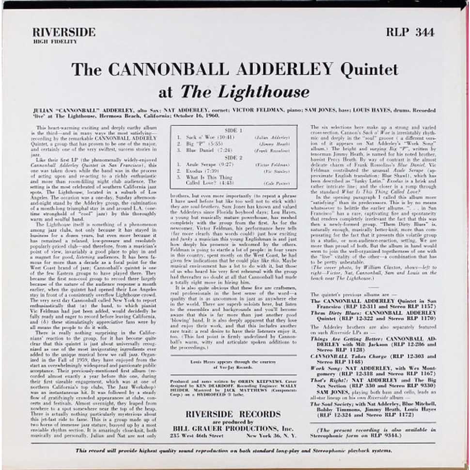 The Cannonball Adderley Quintet - At The Lighthouse