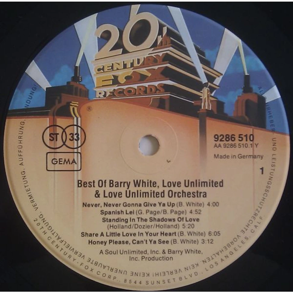 Barry White - Best Of Barry White, Love Unlimited & Love Unlimited Orchestra