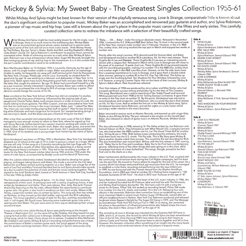 Mickey & Sylvia - My Sweet Baby: The Greatest Singles 1954-61