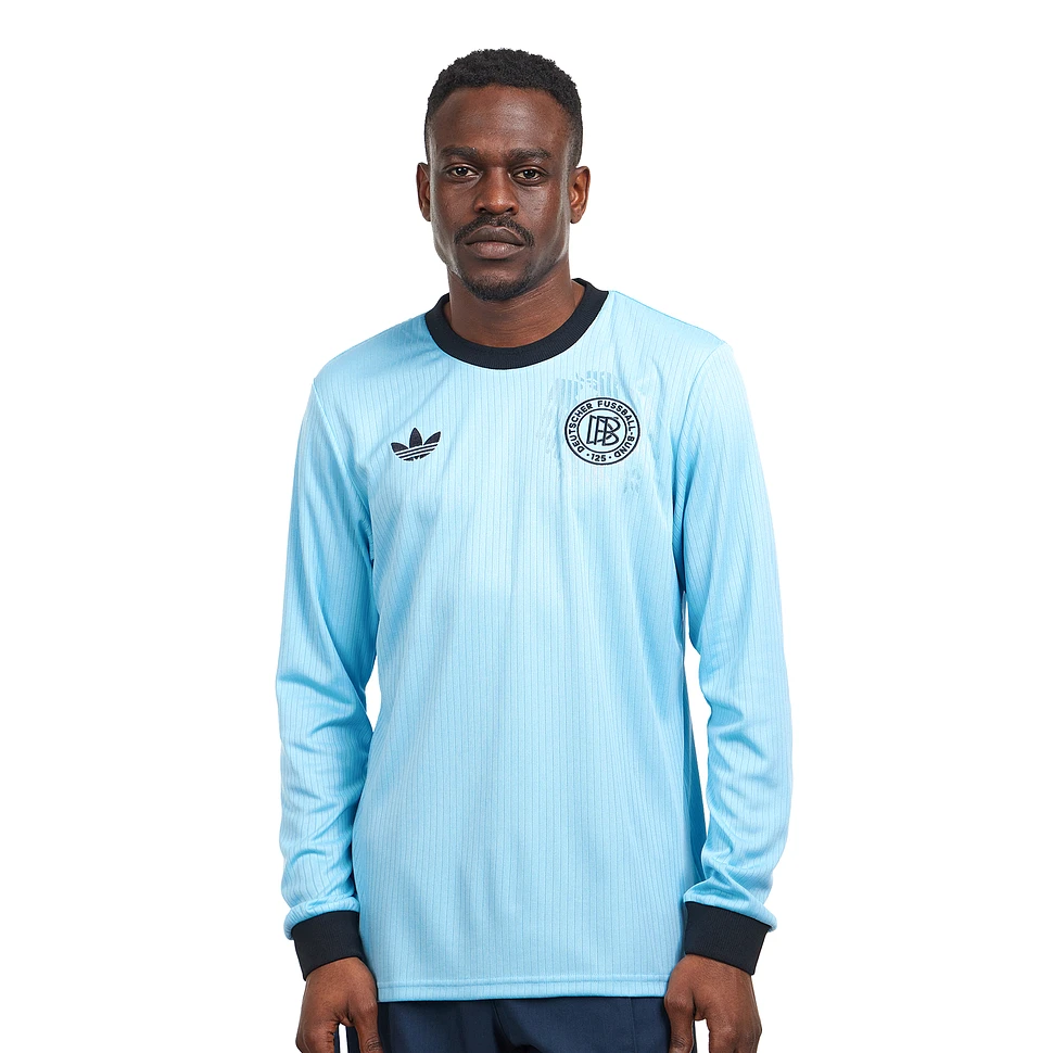 adidas - Germany 125 Anniversary Long Sleeve Jersey (Clear Blue / Black ...