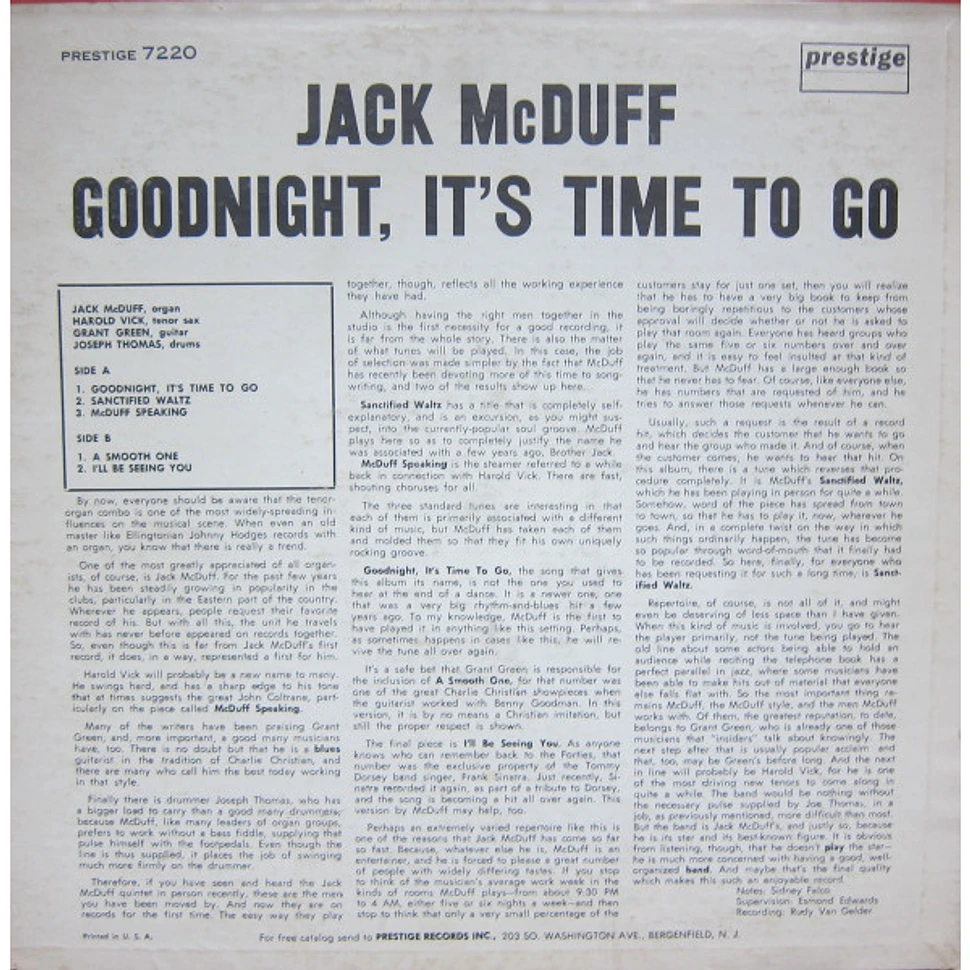 Brother Jack McDuff - Goodnight, It's Time To Go