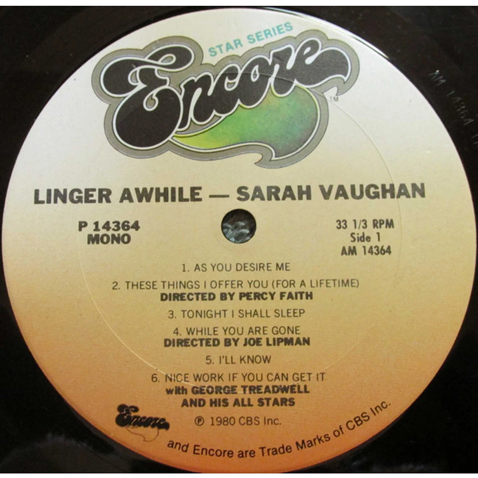 Sarah Vaughan - Linger Awhile