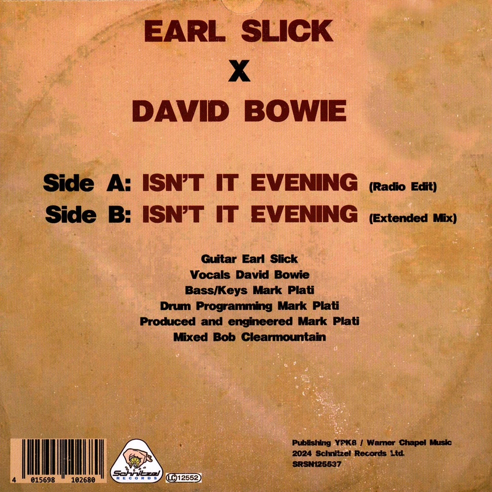 Earl Slick / David Bowie - Isn't It Evening (Limited Turquoise Blue)